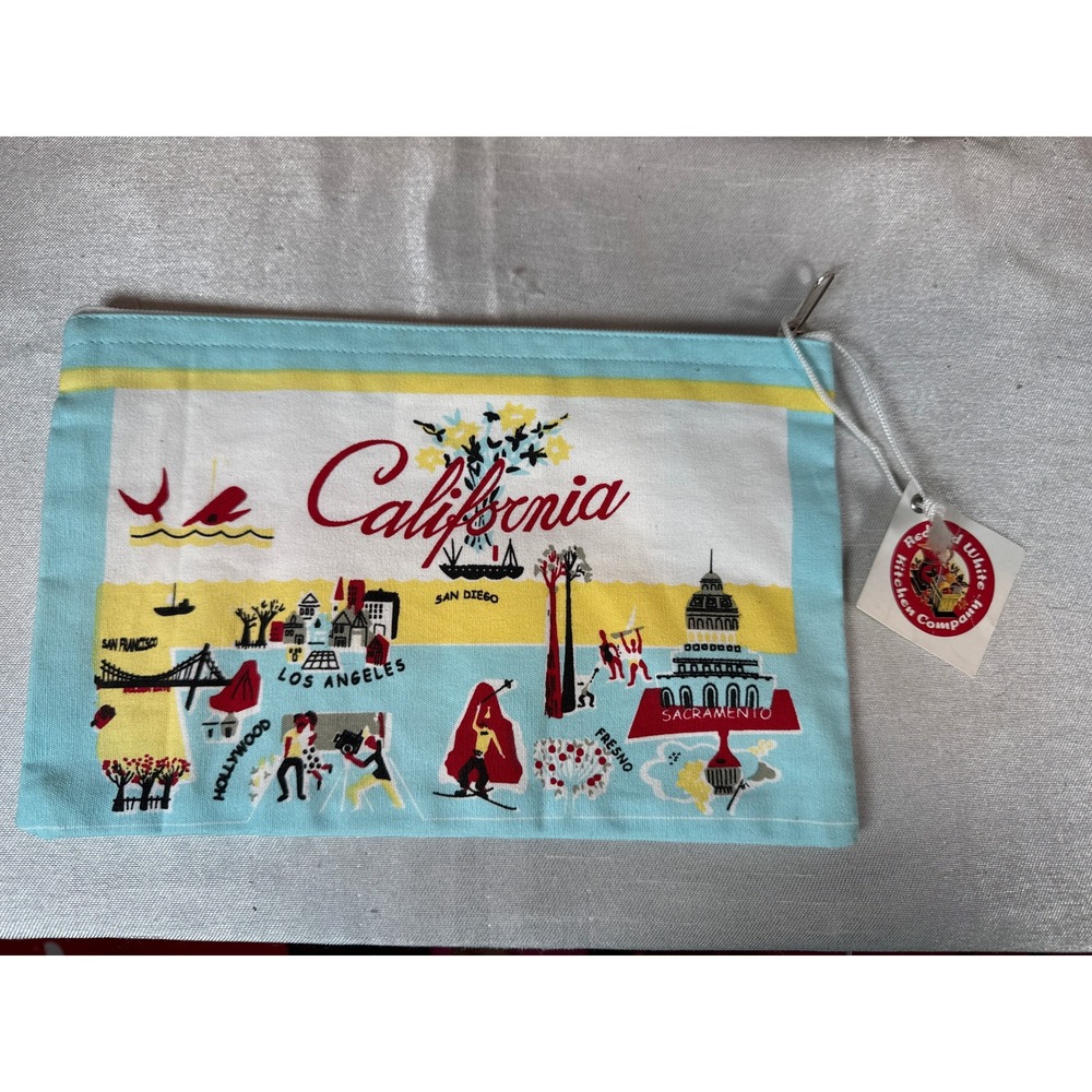 Red‎ and White Kitchen Co California Cities Landmarks Travel Souvenir Pouch